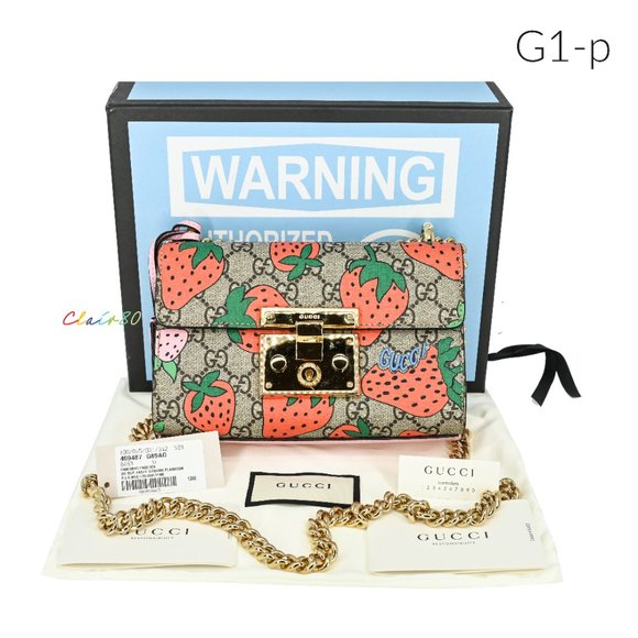 Gucci GG Supreme Strawberry Small Shoulder Bag - Picture 5 of 10
